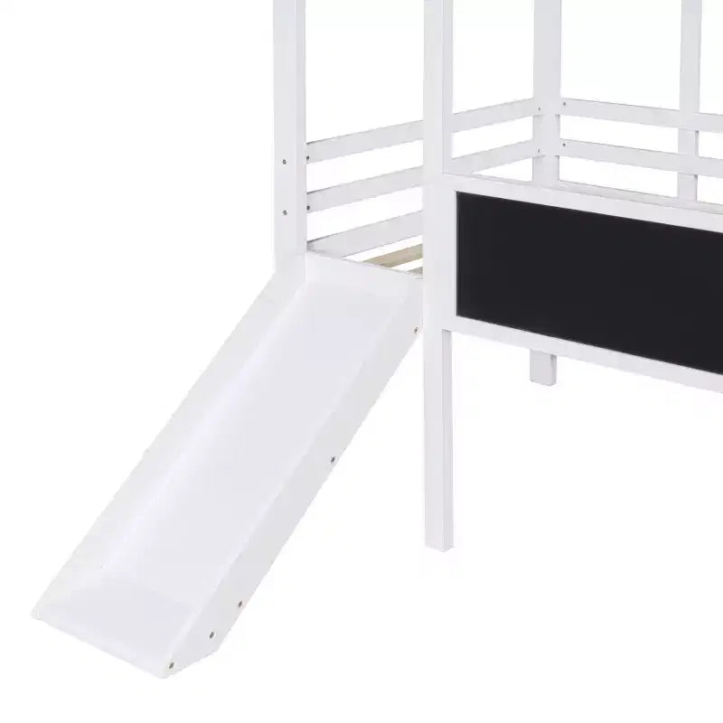 Lit mezzanine double en bois avec échelle