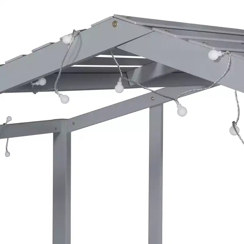 Lit mezzanine double en bois avec échelle