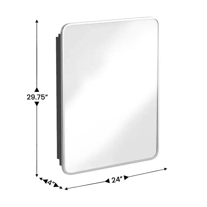 Armoire de toilette à cadre métallique avec design encastré réversible