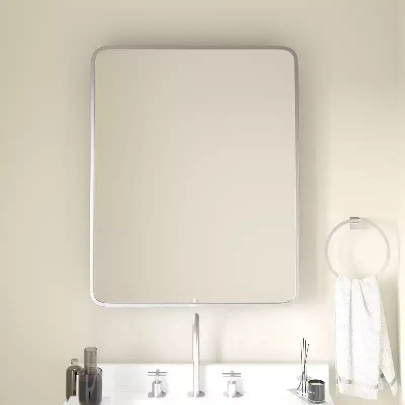 Armoire de toilette à cadre métallique avec design encastré réversible