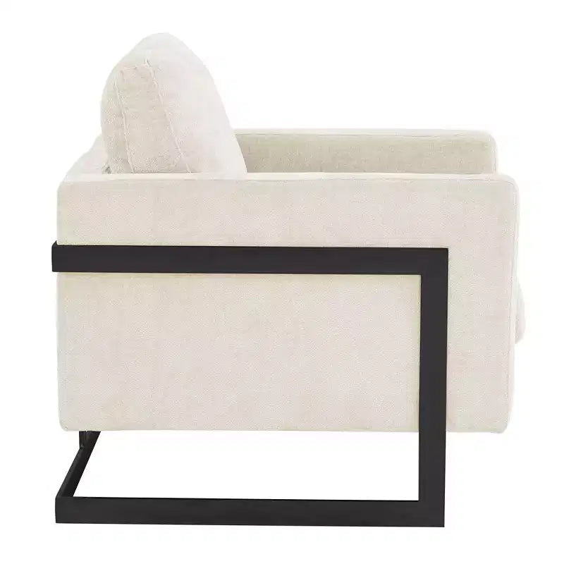 Fauteuil avec cadre en acier inoxydable noir