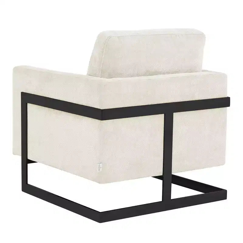 Fauteuil avec cadre en acier inoxydable noir