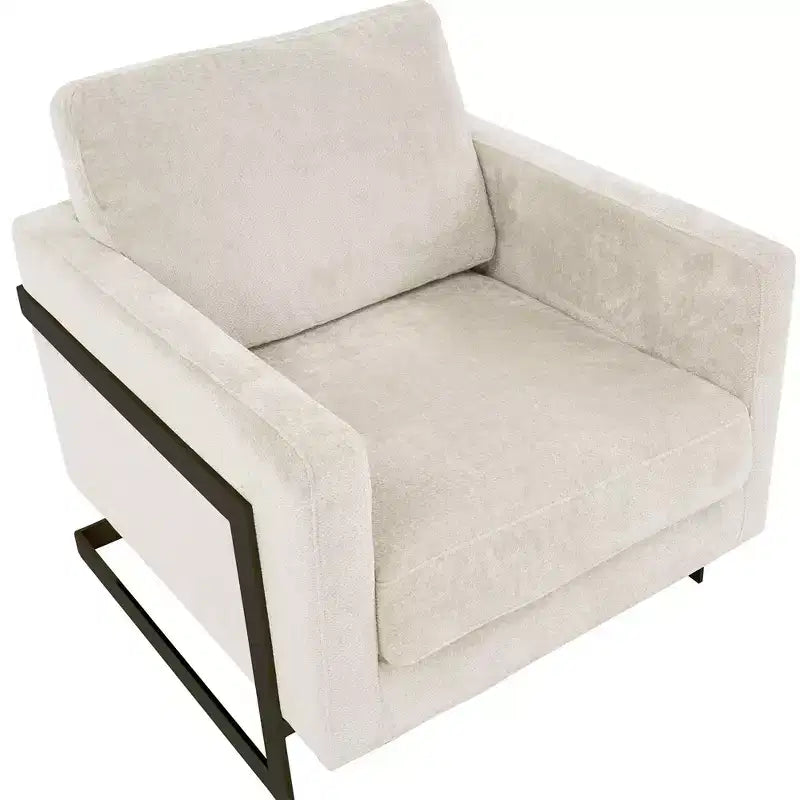 Fauteuil avec cadre en acier inoxydable noir