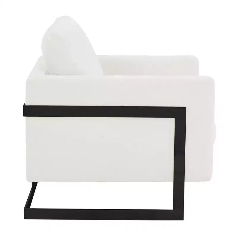 Fauteuil avec cadre en acier inoxydable noir