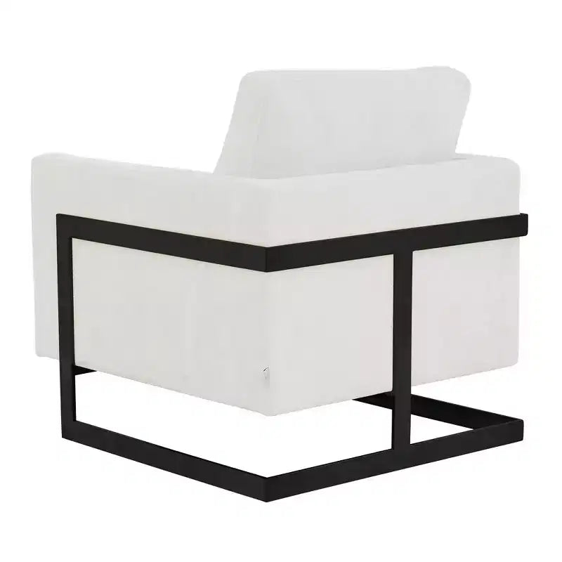 Fauteuil avec cadre en acier inoxydable noir