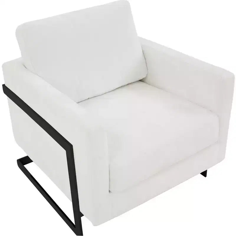 Fauteuil avec cadre en acier inoxydable noir