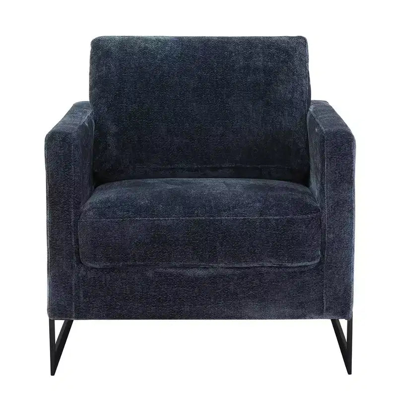 Fauteuil avec cadre en acier inoxydable noir