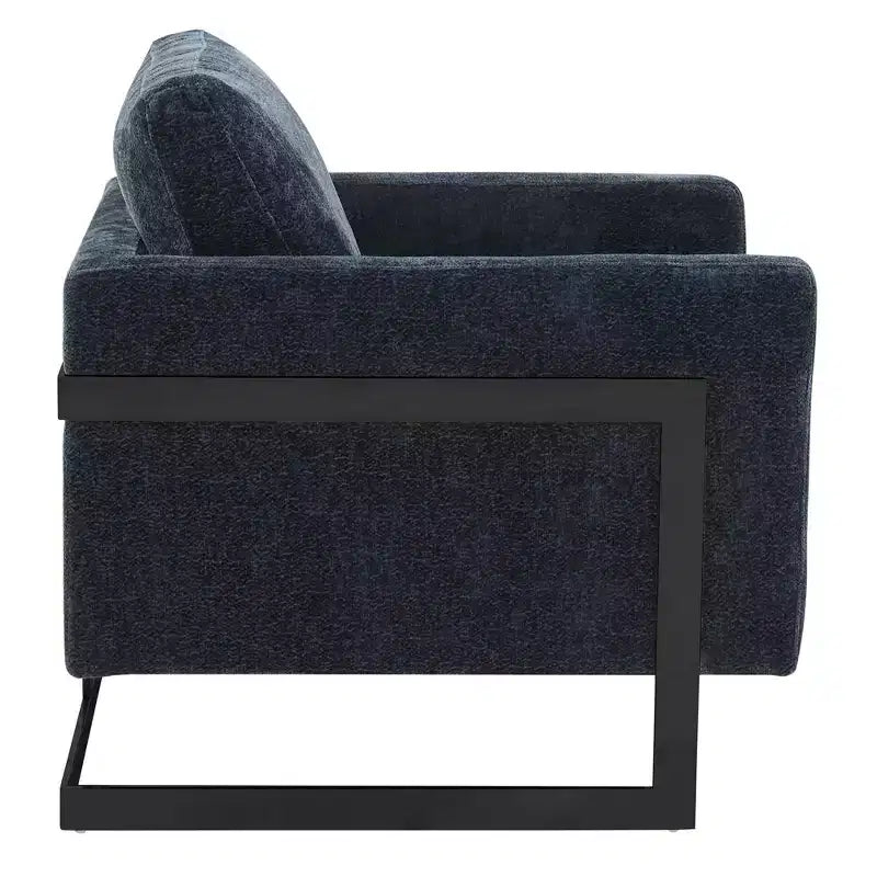 Fauteuil avec cadre en acier inoxydable noir