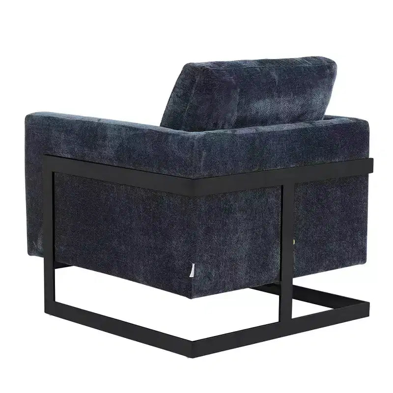 Fauteuil avec cadre en acier inoxydable noir