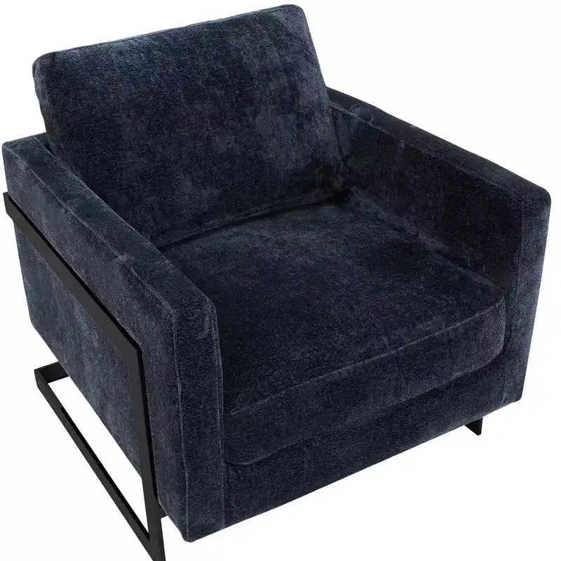 Fauteuil avec cadre en acier inoxydable noir