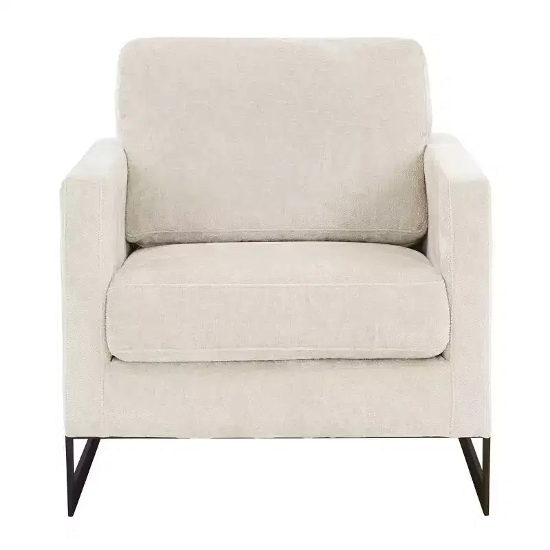 Fauteuil avec cadre en acier inoxydable noir