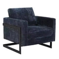 LeisureMod Boucle Fabric Arm Chair with Black Stainless Steel Frame and Removable Back Cushion Lincoln Collection
