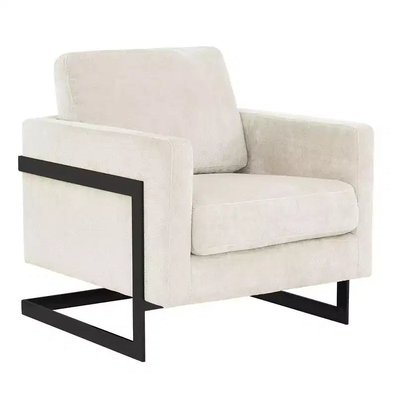 Fauteuil avec cadre en acier inoxydable noir