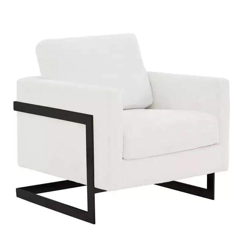 Fauteuil avec cadre en acier inoxydable noir