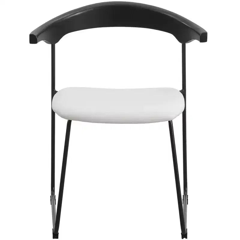 Lot de 2 chaises de salle à manger modernes rembourrées, assise en cuir et dossier en hêtre