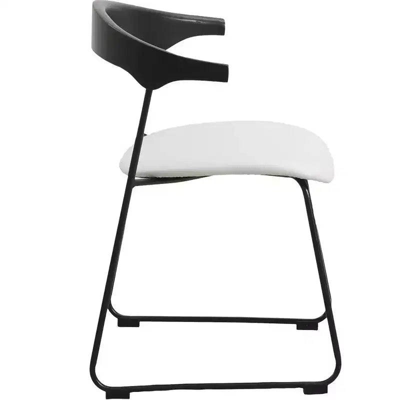 Lot de 2 chaises de salle à manger modernes rembourrées, assise en cuir et dossier en hêtre