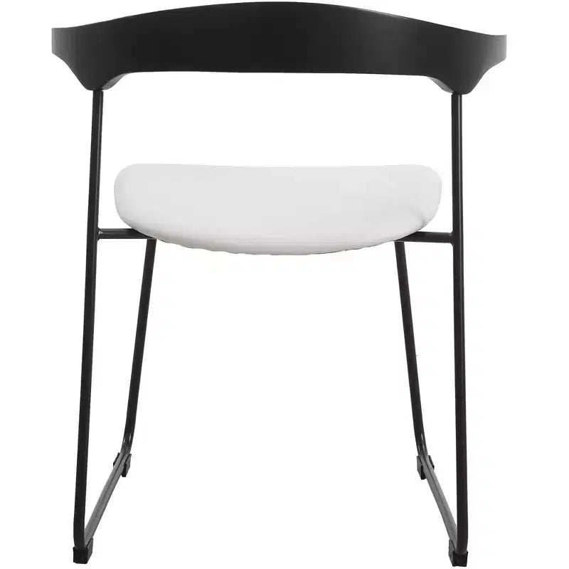 Lot de 2 chaises de salle à manger modernes rembourrées, assise en cuir et dossier en hêtre