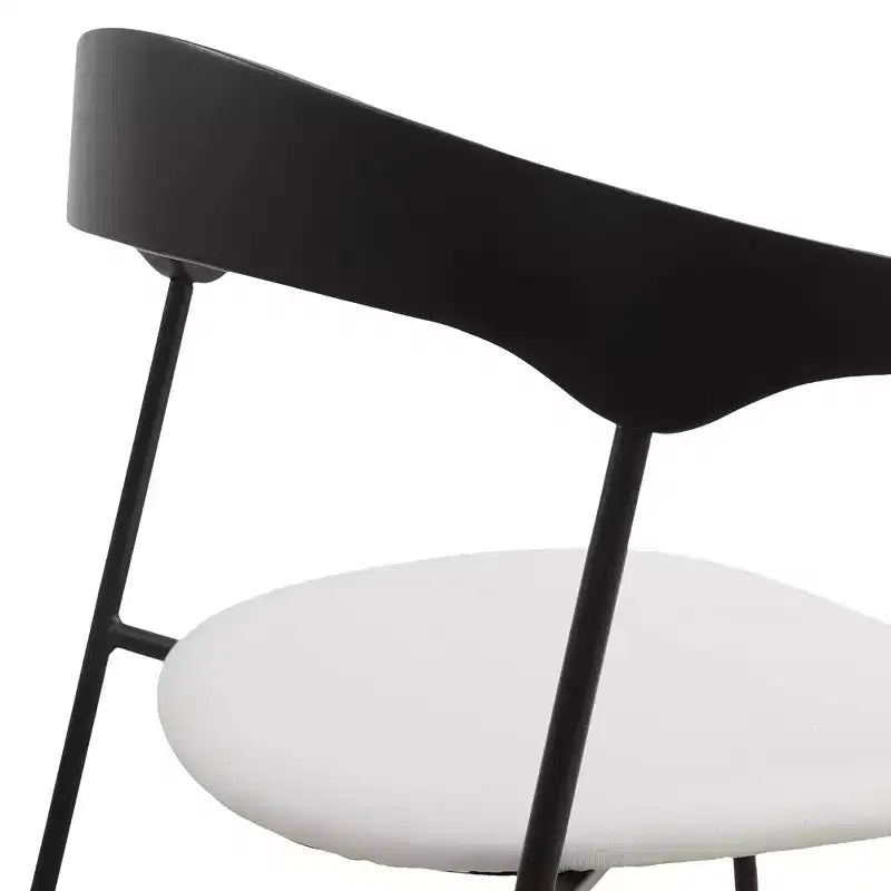 Lot de 2 chaises de salle à manger modernes rembourrées, assise en cuir et dossier en hêtre