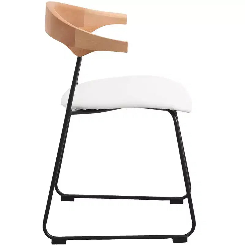 Lot de 2 chaises de salle à manger modernes rembourrées, assise en cuir et dossier en hêtre