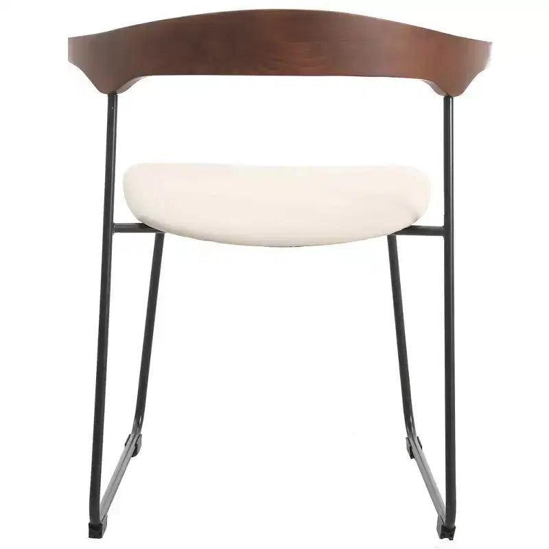 Lot de 2 chaises de salle à manger modernes rembourrées, assise en cuir et dossier en hêtre