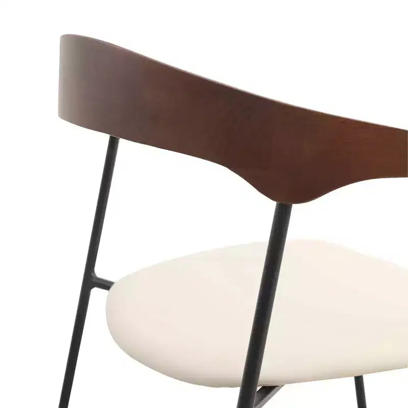 Lot de 2 chaises de salle à manger modernes rembourrées, assise en cuir et dossier en hêtre