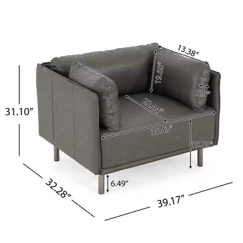 Fauteuil d'appoint rembourré avec coussins