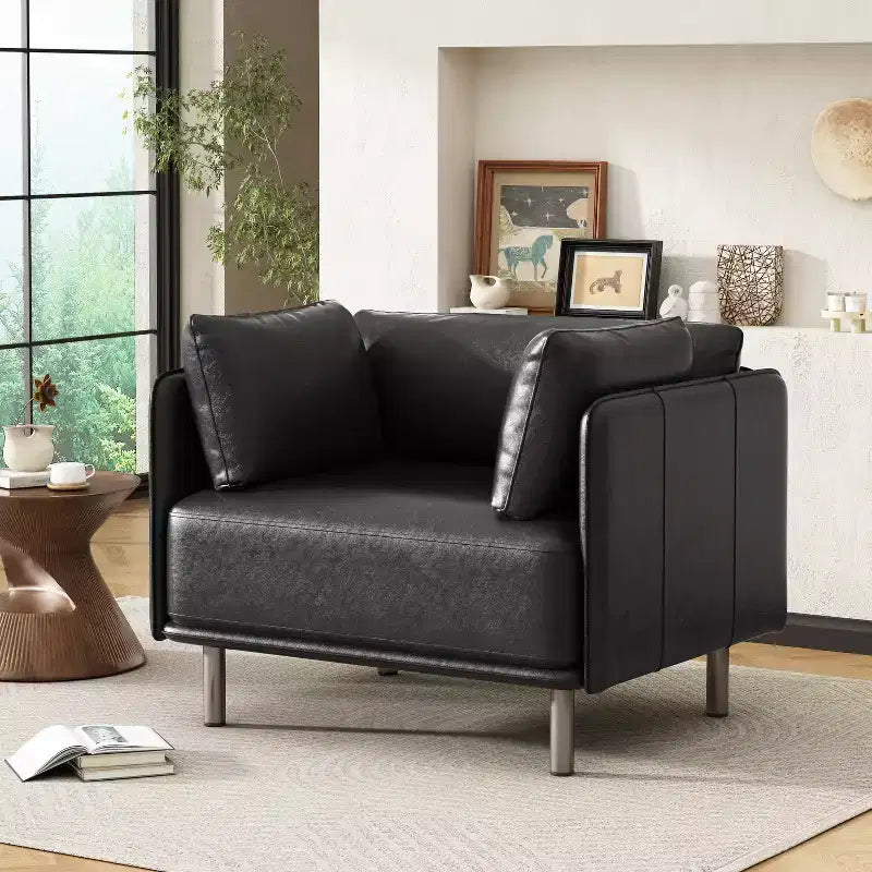 Fauteuil d'appoint rembourré avec coussins