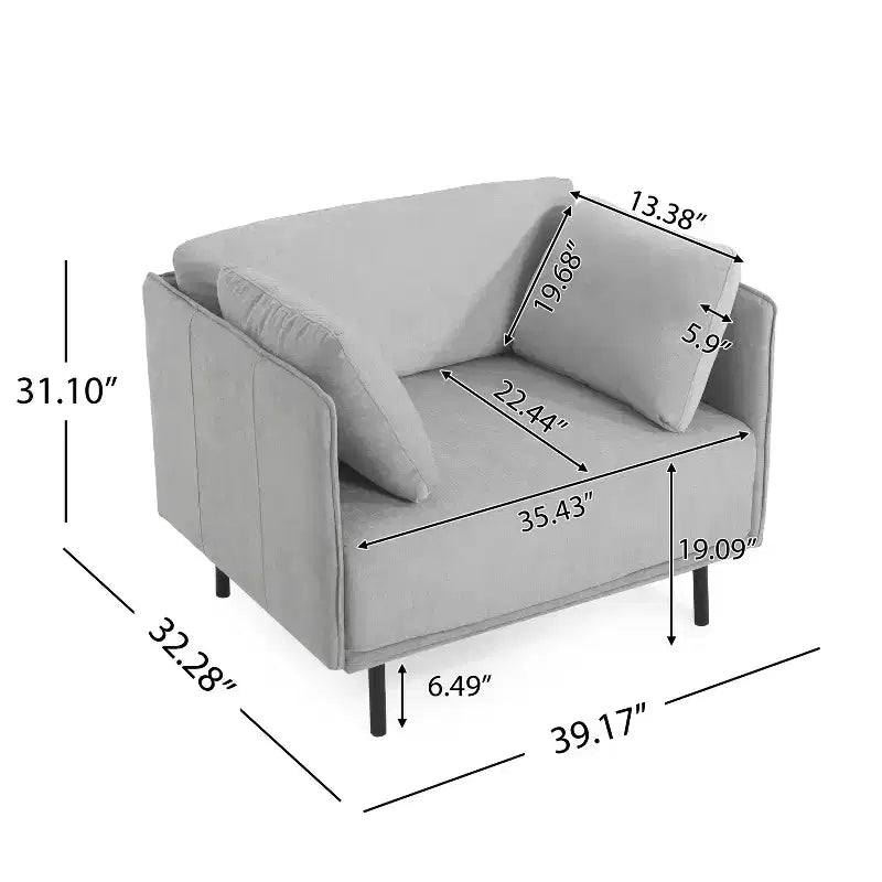 Fauteuil d'appoint rembourré avec coussins