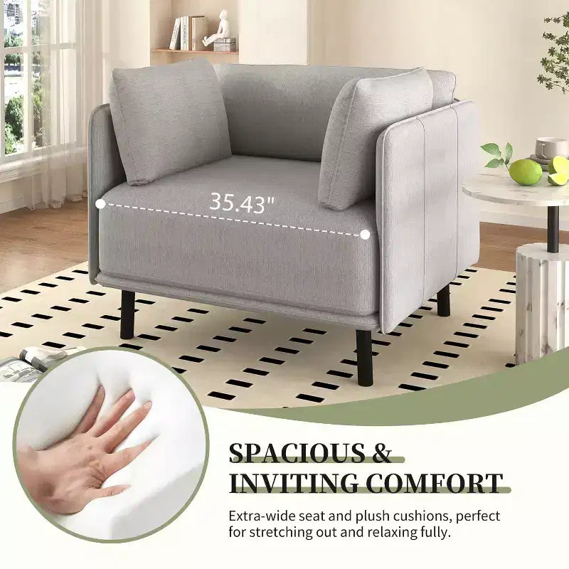 Fauteuil d'appoint rembourré avec coussins