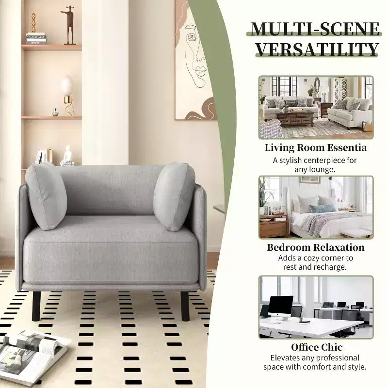 Fauteuil d'appoint rembourré avec coussins
