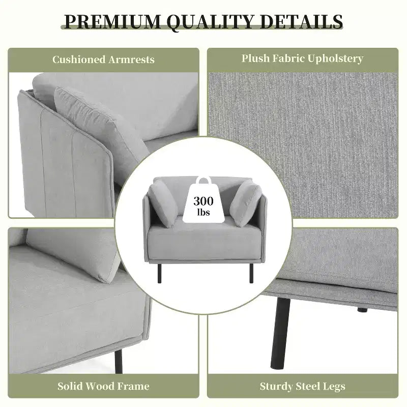 Fauteuil d'appoint rembourré avec coussins