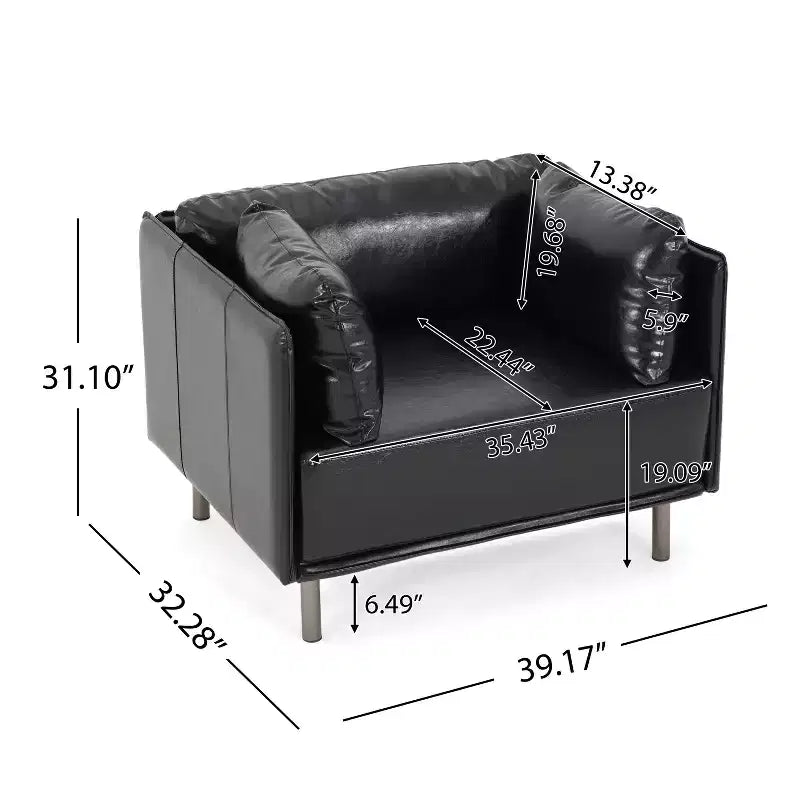 Fauteuil d'appoint rembourré avec coussins