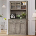 Whizmax Pantry with Drawers and Adjustable Shelves 71Tall Freestanding Kitchen Pantry with Microwave Stand Hutch Cabinet for Kitchen Dining Room