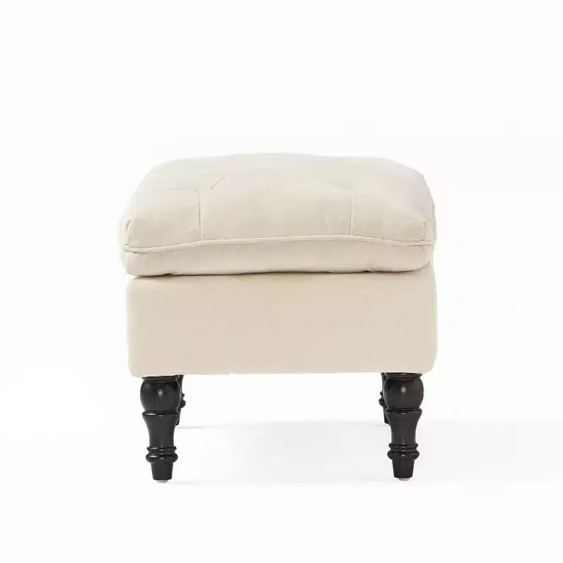 Pouf ottoman contemporain avec surmatelas intégré