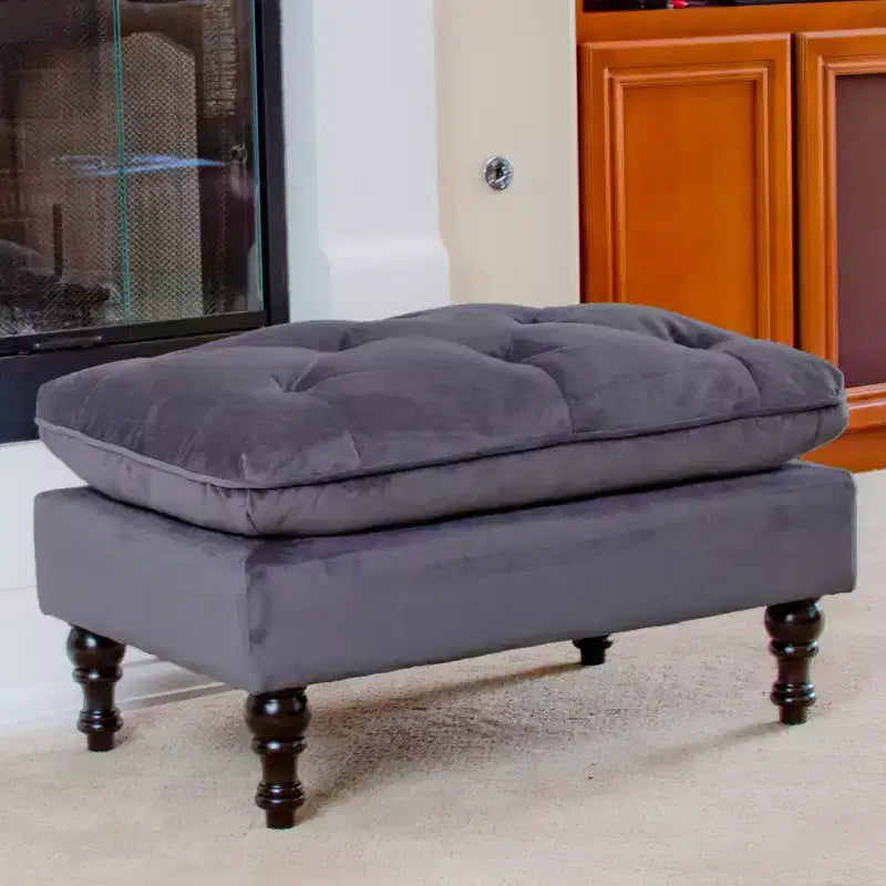 Pouf ottoman contemporain avec surmatelas intégré