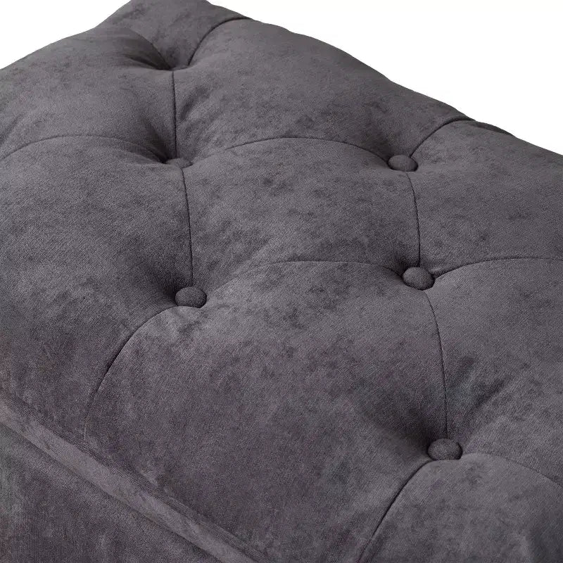 Pouf ottoman contemporain avec surmatelas intégré