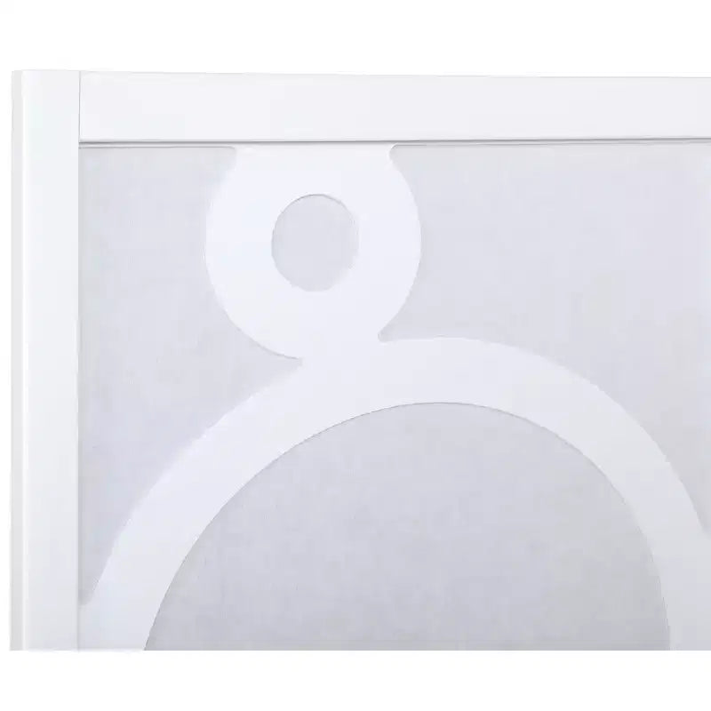 Paravent en bois à 4 panneaux motif cercle blanc