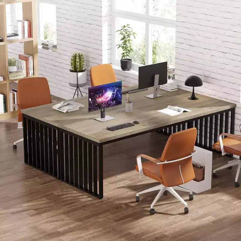 Grand bureau d'ordinateur pour 2 personnes pour bureau à domicile