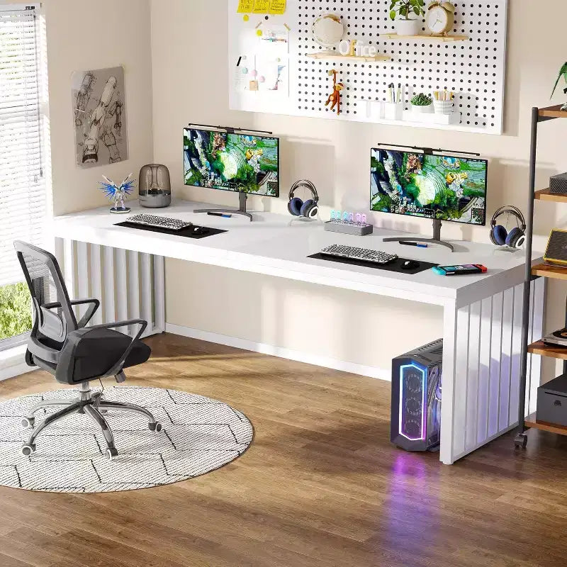 Grand bureau d'ordinateur pour 2 personnes pour bureau à domicile
