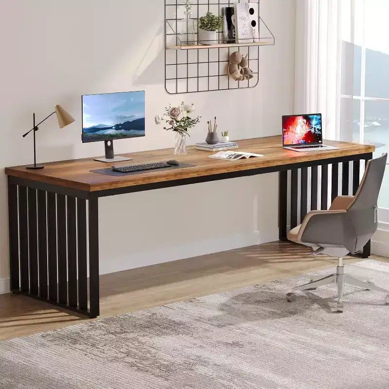 Grand bureau d'ordinateur pour 2 personnes pour bureau à domicile