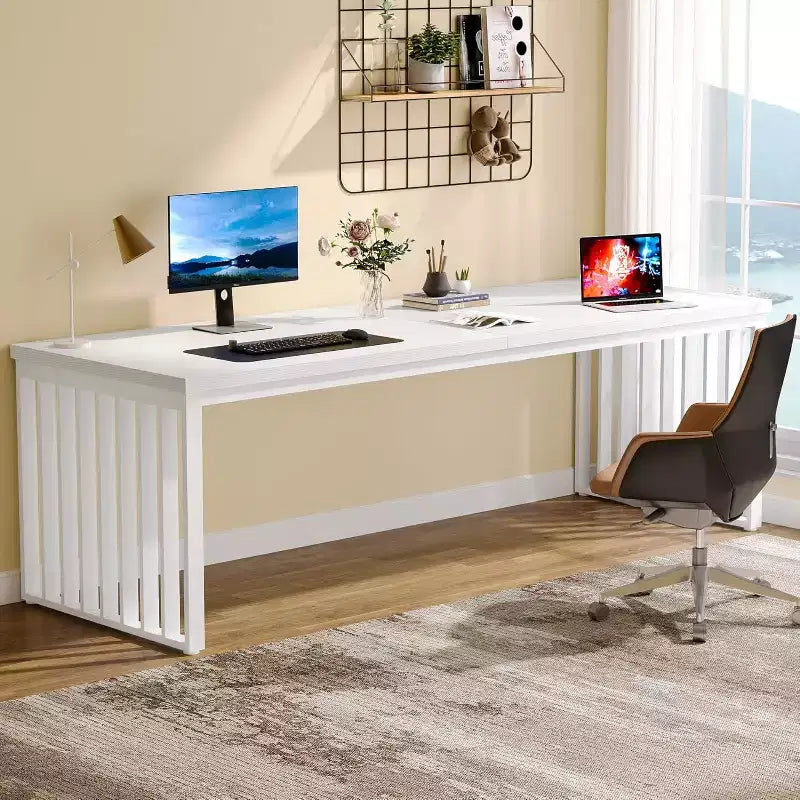 Grand bureau d'ordinateur pour 2 personnes pour bureau à domicile