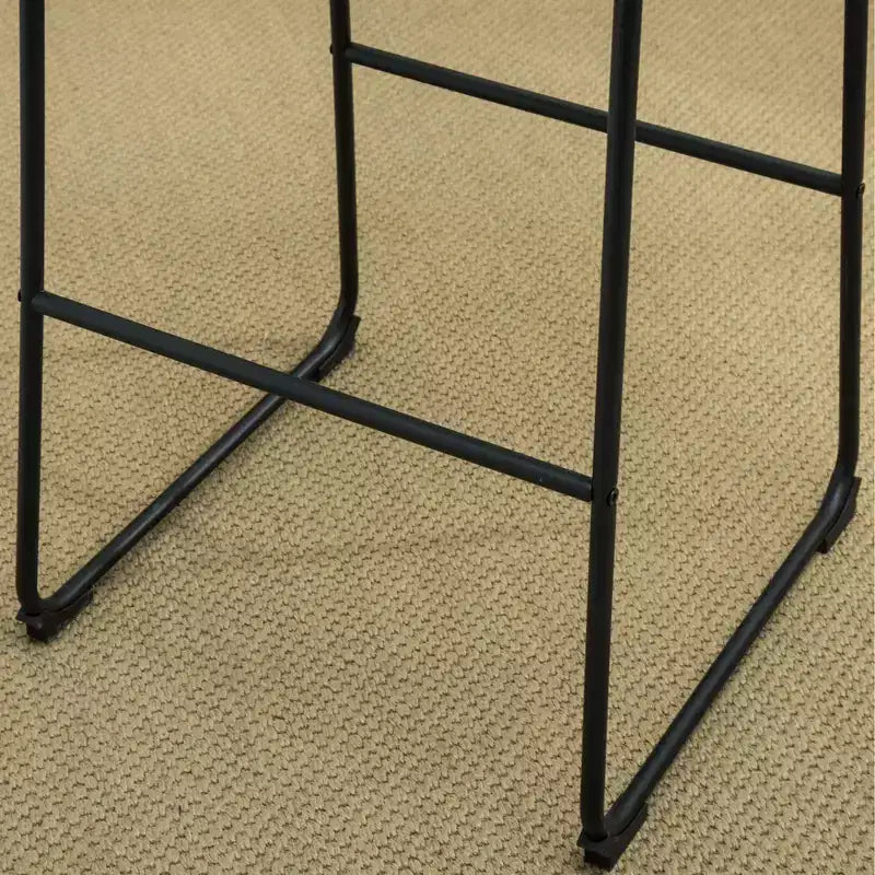 Tabourets de bar en cuir PU vintage marron antique, lot de 2