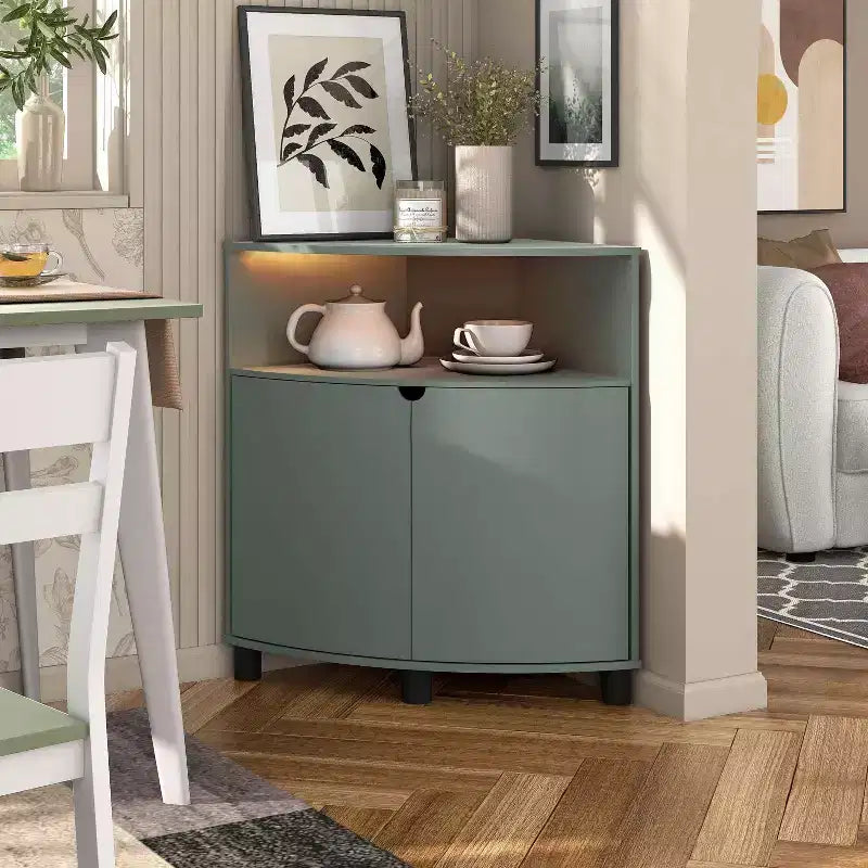 Meuble d'angle avec éclairage LED