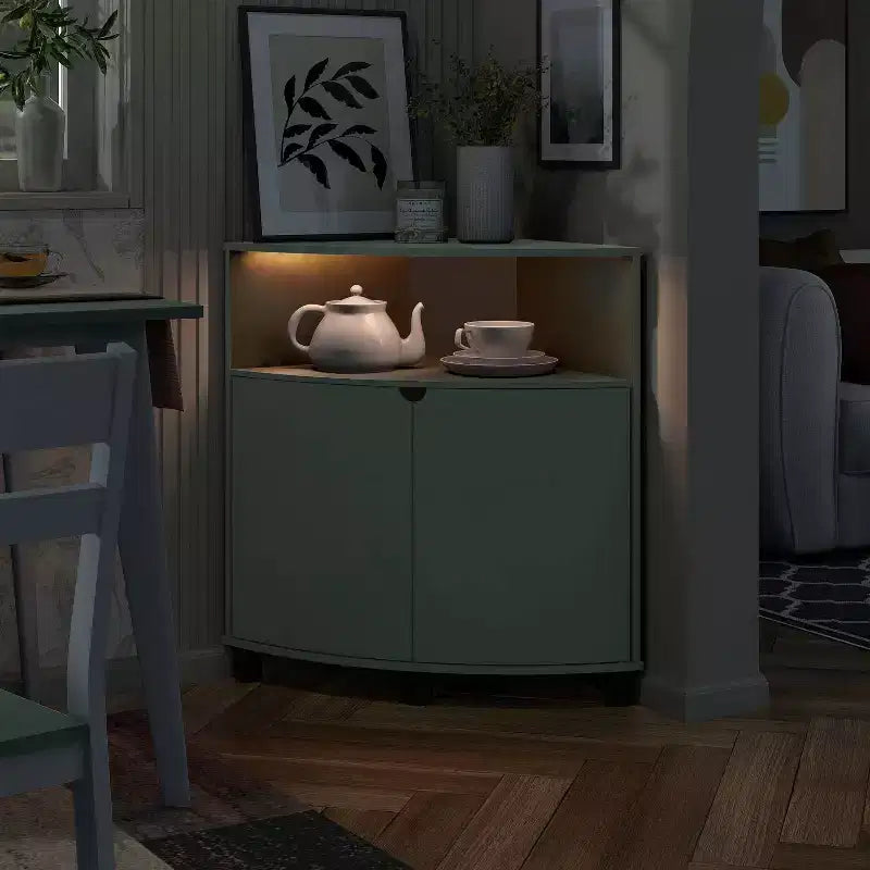 Meuble d'angle avec éclairage LED