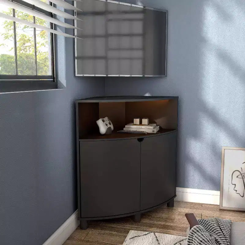 Meuble d'angle avec éclairage LED