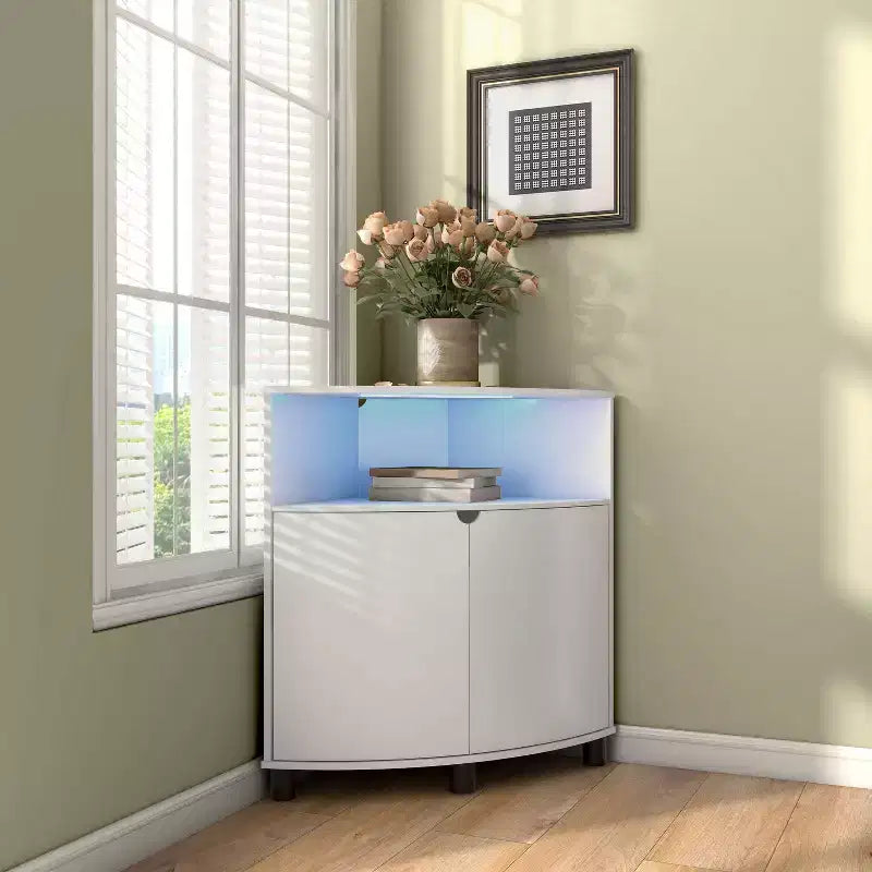 Meuble d'angle avec éclairage LED