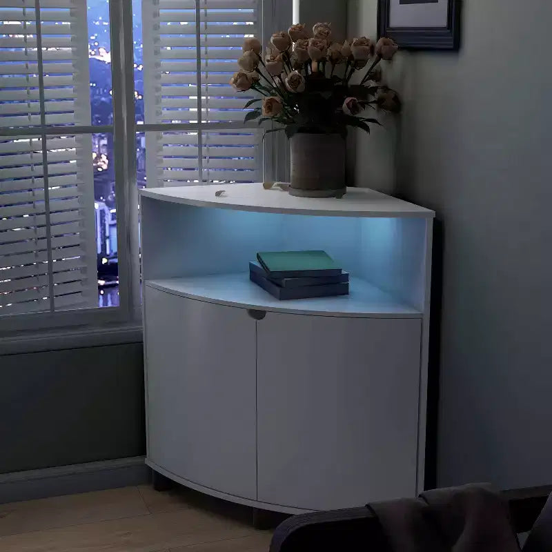Meuble d'angle avec éclairage LED