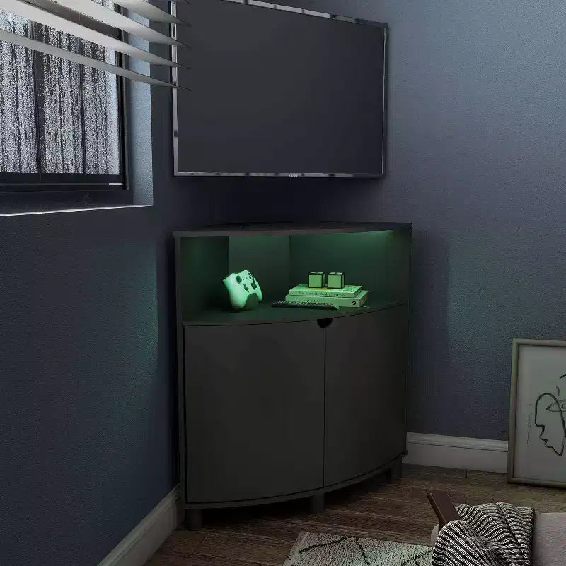 Meuble d'angle avec éclairage LED