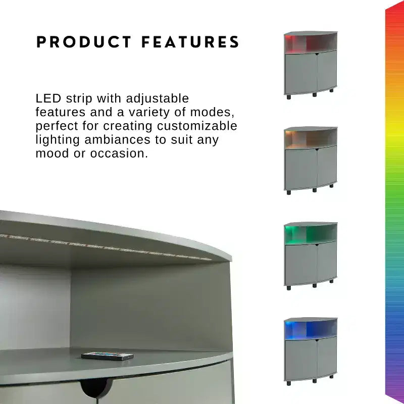 Meuble d'angle avec éclairage LED