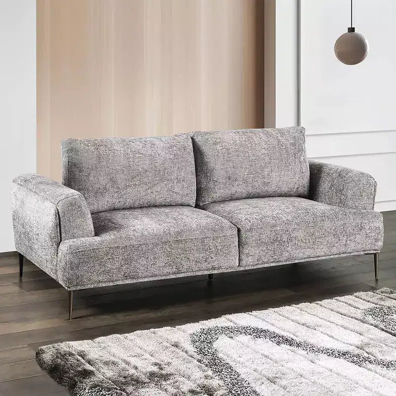 Canapé en chenille à coussins d'assise individuels, fauteuil inclinable rembourré